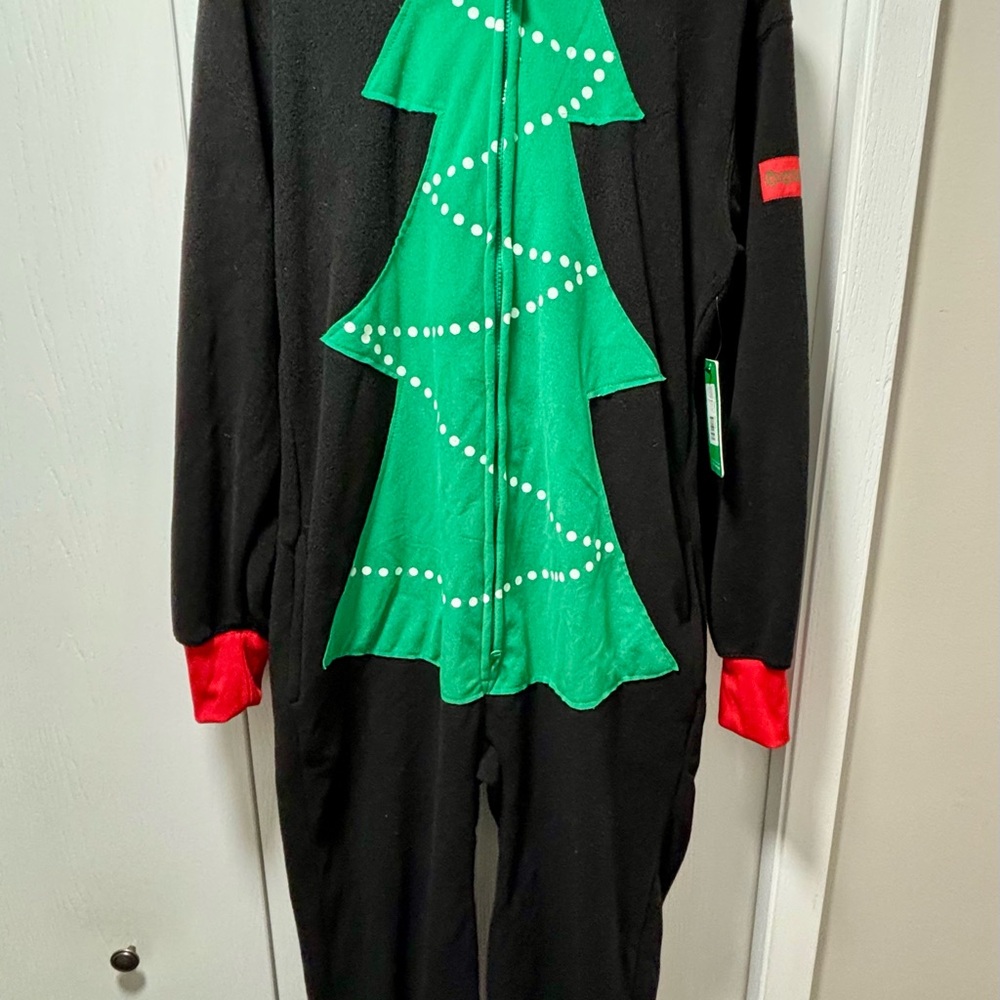 Tipsy Elves Black and Green Christmas Tree Jumpsuit